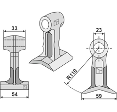 Hammerschlegel für Mulcher BOMFORD 71.913.20 – Nachbau  