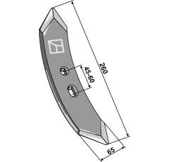 Reja doble punta para cultivador KVERNELAND KK193570 adaptable - Blacksteel©
