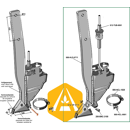 Soc gauche 20 mm carbure pour semoir BOURGAULT adaptable