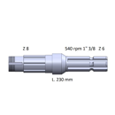 Arbre de prise de force 230 mm pour tracteur RENAULT 7700502890 adaptable