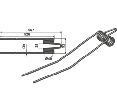 Dent de fenaison pour andaineur DEUTZ-FAHR VF16502731 adaptable - BlackSteel©