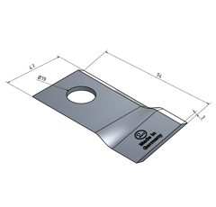 KM-Klinge rechts 94x47x3 mm LochØ: 19 mm FEL121693N Fella Nachbau 