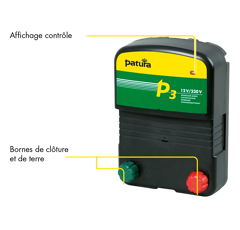 Electrificateur P3 multifonctions 230V + 12V | PATURA