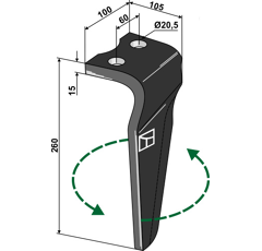 Dent herse D Maschio 320x114 6110229 adaptable - BlackSteel©
