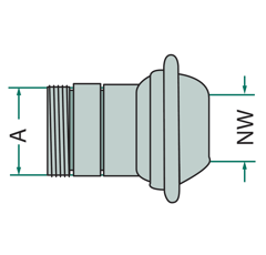 Raccord mâle filetage mâle Ø 100 mm - 4 adaptable