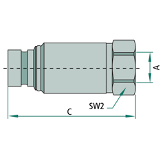 Coupleur mâle face plate FFH06 12GAS FASTER adaptable