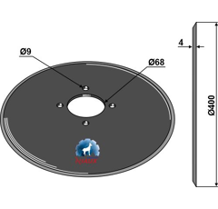 Disque lisse Ø400x4 mm pour semoir KUHN 110034 adaptable - Blacksteel©