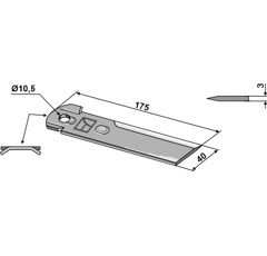 Contracuchillas para trituradora CASE IH 132223C adaptable - BlackSteel©