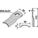 KM-Klinge, gewölbt 115x38x4LochØ: 20,5x22,7 mm 80196 ELHO Nachbau 