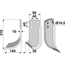 Fräsmesser LInks 210 x 90 Tortella Nachbau