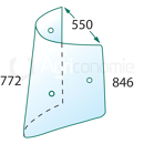 Vitre de coin G. de machine agricole MASSEY FERGUSON 3902130M1 adaptable