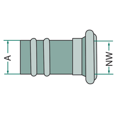 Raccord mâle Ø 159 mm- 6 avec embout adaptable