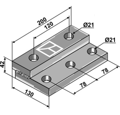 Plaque adapteur 130 x 42 mm adaptable