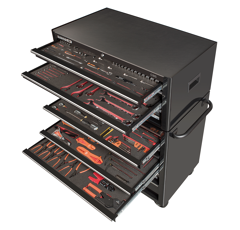 Werkstattwagen Monster mit 12 Schubladen, schwarz, inklusive Werkzeug, 758-tlg, BAHCO