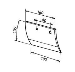 Soc de rasette droit pour charrue DEMBLON 490D adaptable
