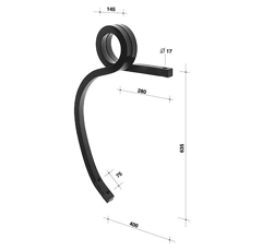 Dent carrée gauche 780 mm pour cultivateur HC117 adaptable