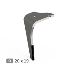 Dent de herse rotative Gauche 3 plaquettes carbure VOGEL & NOOT KZ400006D adaptable