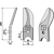 Geteiltes Rollspatenmesser aus Borstahl, links - 99000 132 | Doublet-Record - Nachbau