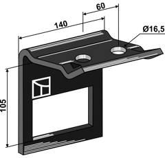 Bride de fixation pour dent 105 mm adaptable - BlackSteel©