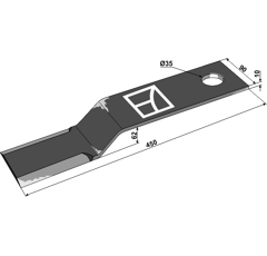 Fléau 450 mm pour broyeur BOMFORD 1096261 adaptable