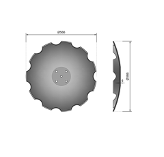 Disco dentado ?566x6 para cultivador adaptable