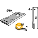 Couteau gauche pour faucheuse BCS TRACTORS 58036090 adaptable - Blacksteel©