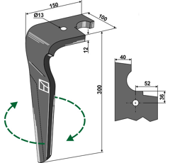 Dent herse D Feraboli 300x100adaptable 
