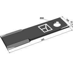 Couteau pour broyeur SUIRE 16-190139003 adaptable - Blacksteel©