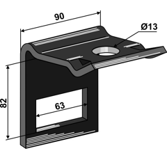 Halter für Zinken 60х10 - 70x70
