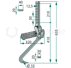 Dent 635 mm pour semoir adaptable