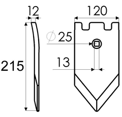Pointe pour déchaumeur GOIZIN 070050 adaptable