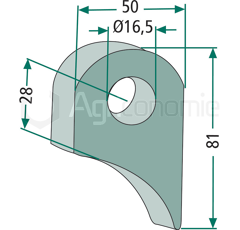 Bride de fixation 81 x 50 mm pour broyeur BERTI adaptable