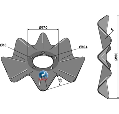Disque ondulé ∅550x5 pour cover crop SALFORD CT512208 adaptable - Blacksteel©