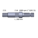 Arbre de prise de force 290 mm pour machine agricole JOHN DEERE T28672 - R38224 - R80744 adaptable
