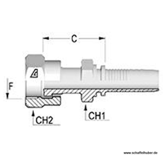 Pressnippel 11/16"-12UNF Interlock1 DN25IL1111612ORFSIG Alfagomma