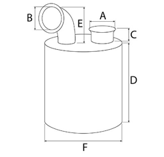 Silencieux d'échappement pour tracteur JOHN DEERE AL117925 adaptable