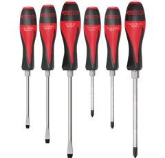 Jeu de 6 tournevis ULTIMATEMAX à lame traversante 3 fente - 3 phillips | KS TOOLS