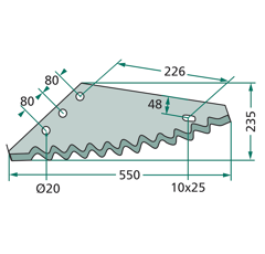 Couteau pour FARESIN 51200.1550 adaptable