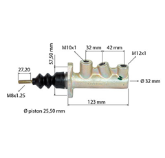 Maître-cylindre pour tracteur MASSEY FERGUSON 3614780M91 adaptable
