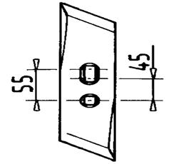 Grubberschar links TWIST - 70 x 10