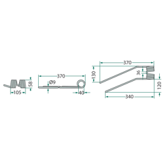 Federzinken FELLA rechts 460182 TH4.TH6 GW91D - Nachbau