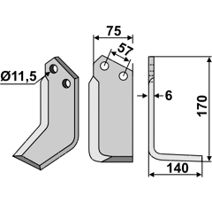 Fräsmesser - rechts HOW02R Howard Nachbau