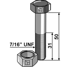 Bulón 3/8" UNF adaptable - BlackSteel©