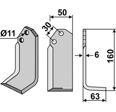 Fräsmesser Rechts 160 x 50 CAB Nachbau