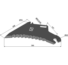 Couteau d'ensilage pour mélangeuse LELY LM02101415 adaptable - Blacksteel©