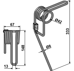 Griffe Ø8mm pour semoir AMAZONE 219016 adaptable - Blacksteel©