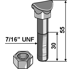 Pflugschraube 55 mm Nachbau  