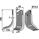 Fräsmesser - links KUH96L Kuhn Nachbau