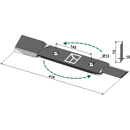 Couteau gauche pour faucheur 410mm RÖLL adaptable - Blacksteel©