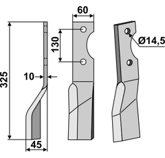 Fräsmesser - links ALP01L Alpego by Muzzi